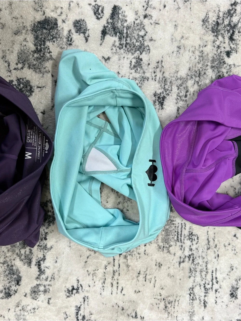 3-Pack Athletic Shorts WODBOTTOM - Aqua, Purple & Plum
